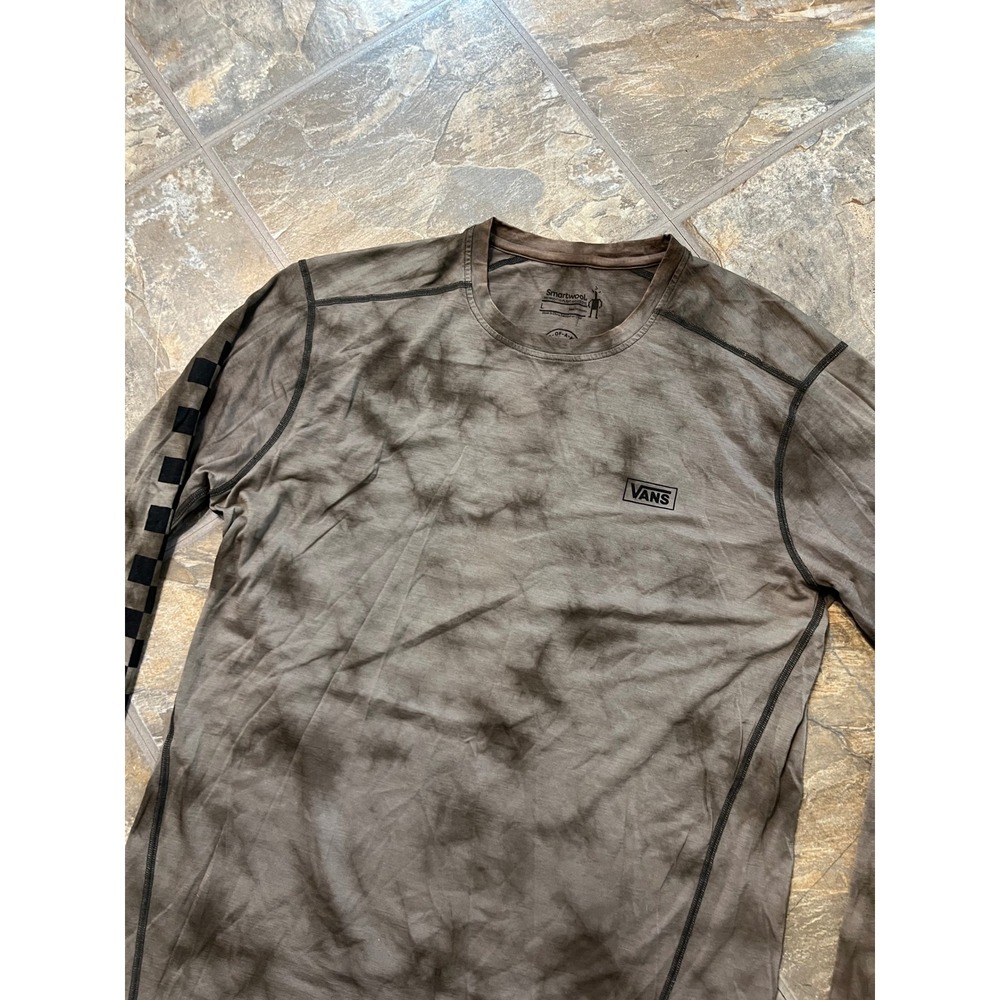Smartwool Vans Long Sleeve Shirt Mens Large Brown Tie Dye Merino 150 Wool - Picture 2 of 6